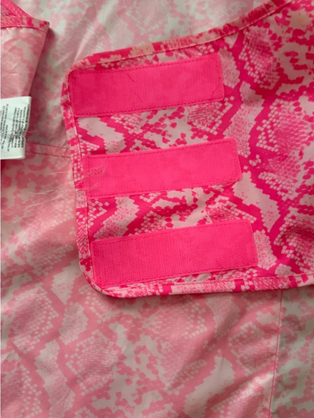 Pink Snake-Print Dog Raincoat with Hood
